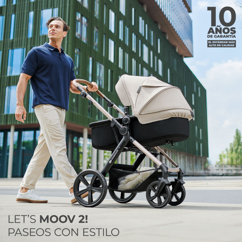 Універсальна коляска 3 в 1 Kinderkraft Moov 2 Air Sand Beige KSMOOV02BEG0000
