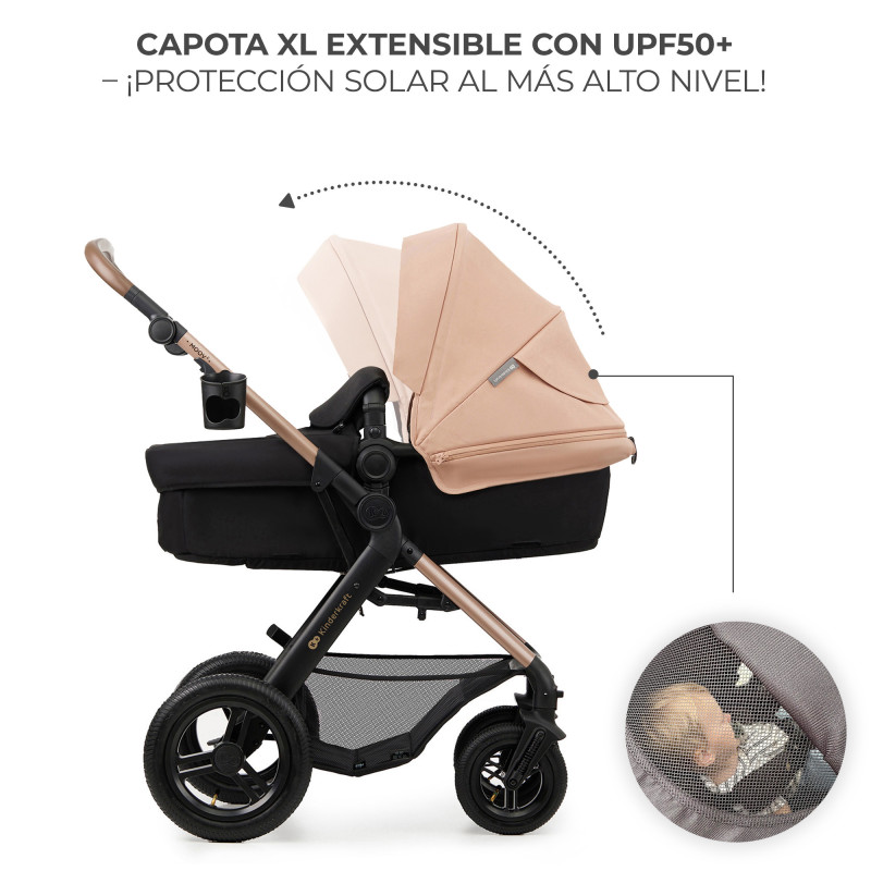 Універсальна коляска 3 в 1 Kinderkraft Moov 2 Air Sand Beige KSMOOV02BEG0000
