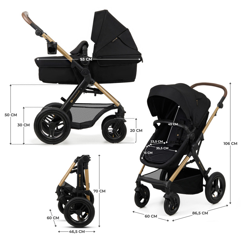 Універсальна коляска 3 в 1 Kinderkraft Moov 2 Air Pure Black KSMOOV02BLK0000