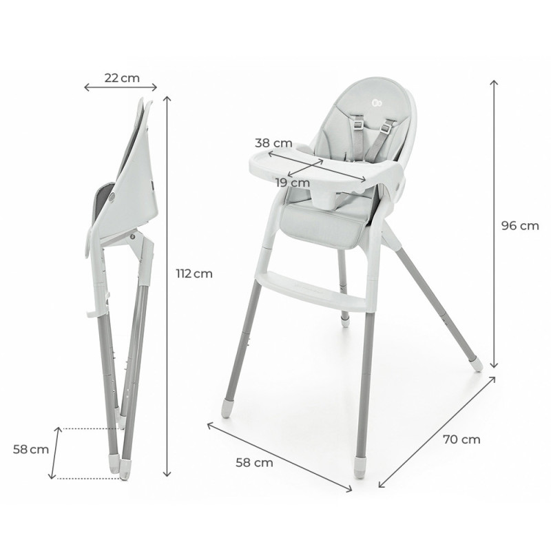 Стільчик для годування Kinderkraft Dinnly Grey KHDINN00LGR0000