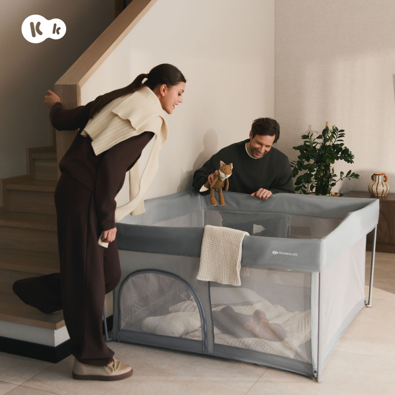 Манеж Kinderkraft Ziki Grey KLZIKI00GRY0000