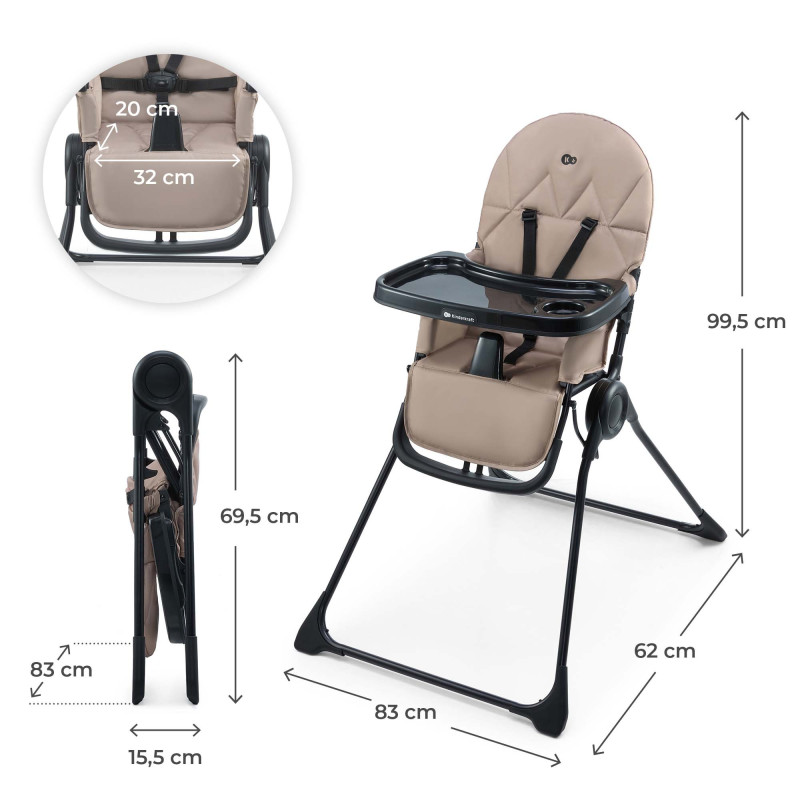 Стільчик для годування Kinderkraft Binci Beige KHBINC00BEG0000