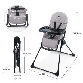 Стільчик для годування Kinderkraft Binci Grey KHBINC00GRY0000