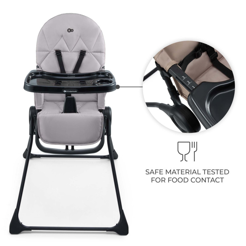 Стільчик для годування Kinderkraft Binci Grey KHBINC00GRY0000