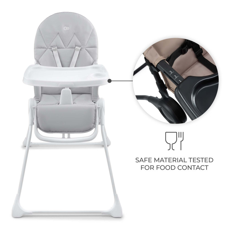 Стільчик для годування Kinderkraft Binci Light Grey KHBINC00LGR0000