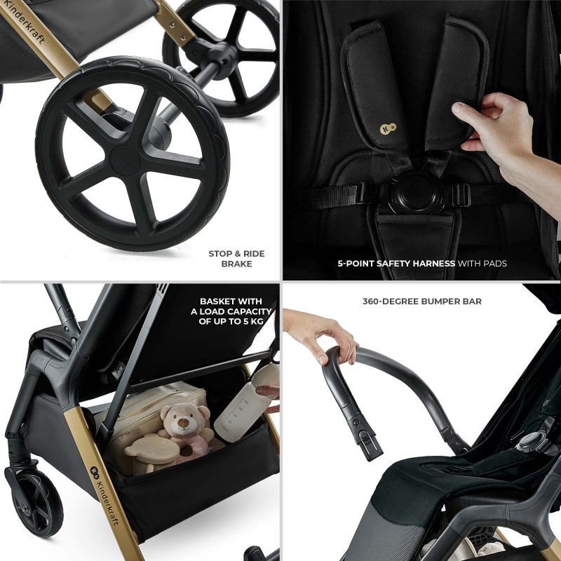 Прогулянкова коляска Kinderkraft Loom Black KSLOOM00BLK00BS