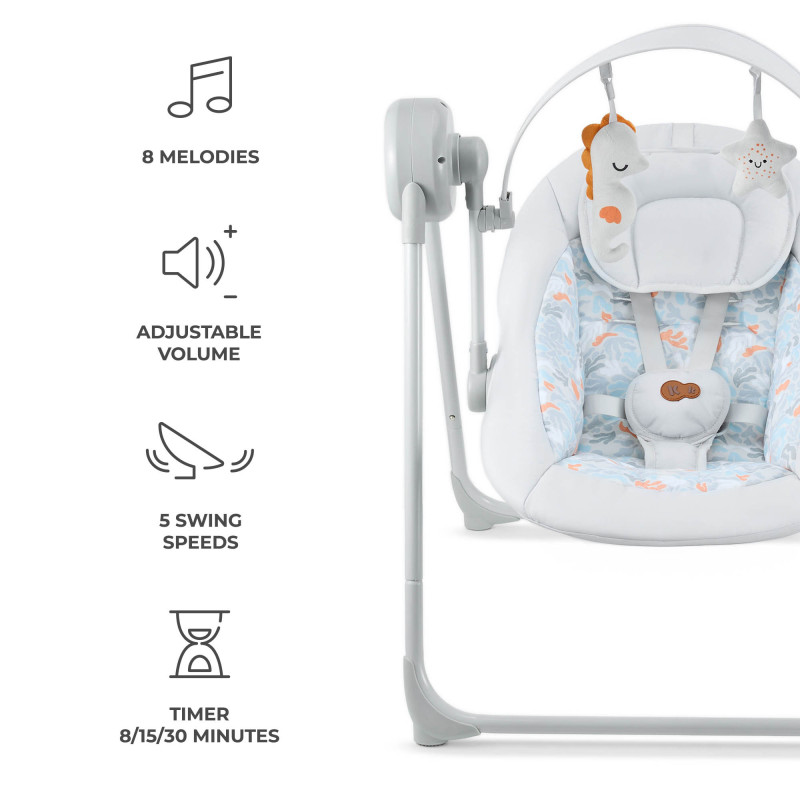 Крісло-гойдалка Kinderkraft Swingee Grey KBSWIN00GRY0000