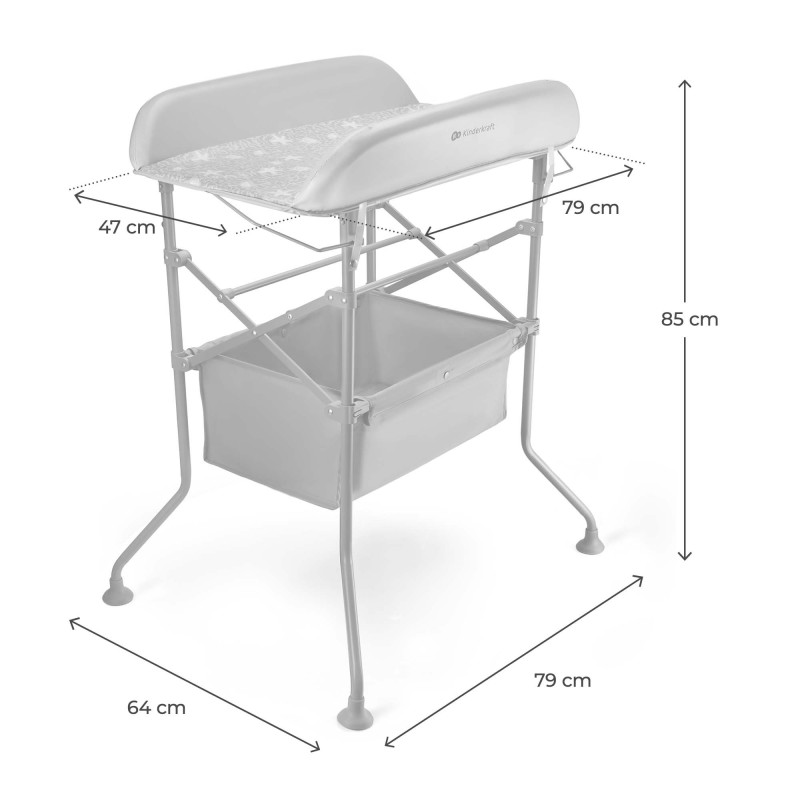Столик для пеленання з ванночкою Kinderkraft Bubbly Grey KABUBB00GRY0000