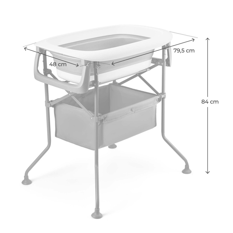 Столик для пеленання з ванночкою Kinderkraft Bubbly Grey KABUBB00GRY0000