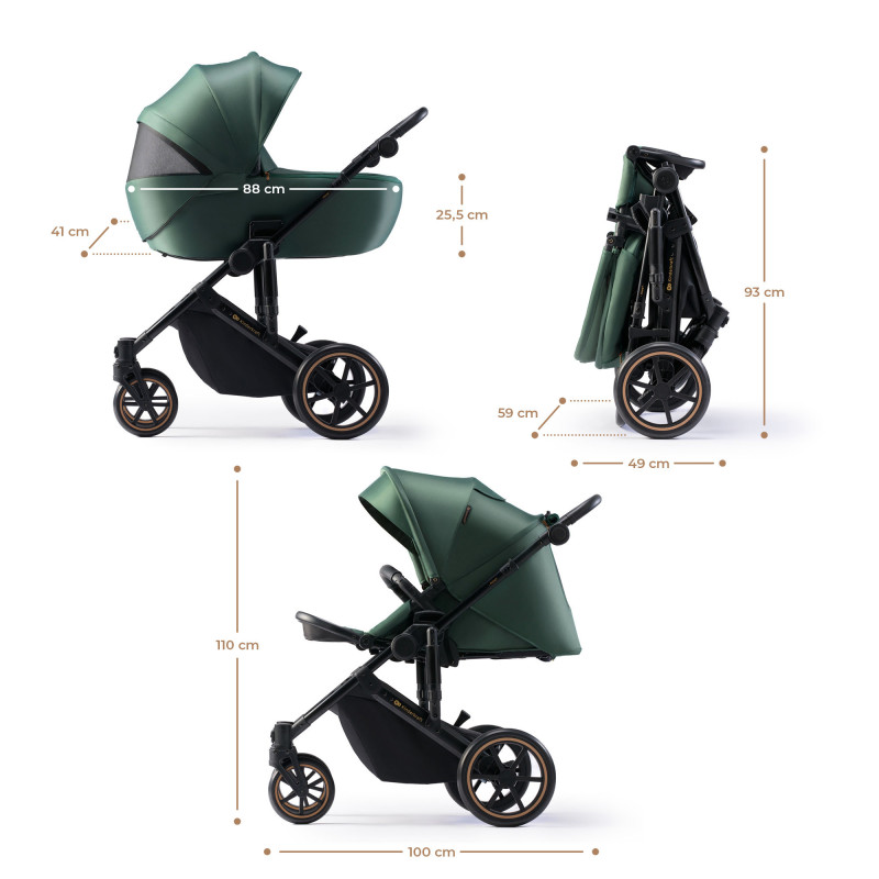 Універсальна коляска 2 в 1 Kinderkraft Prime 2 Dark Green KSPRIM02GRE2000