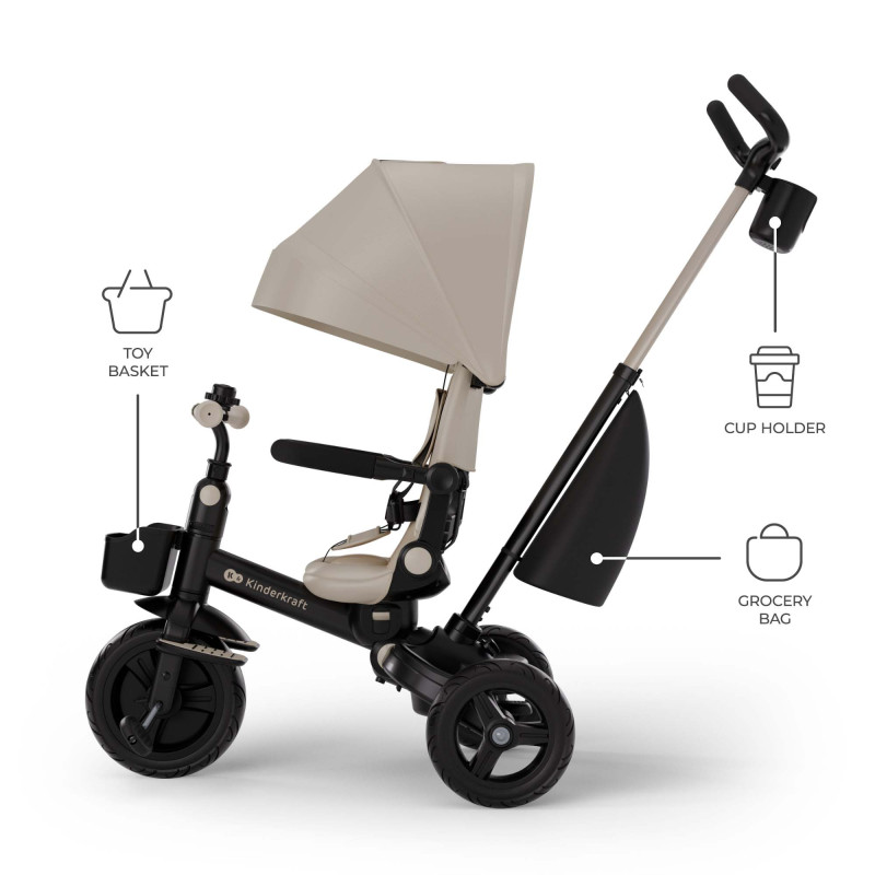 Триколісний велосипед Kinderkraft Aveo 2 Plus Beige KRAVEO02BEG0000