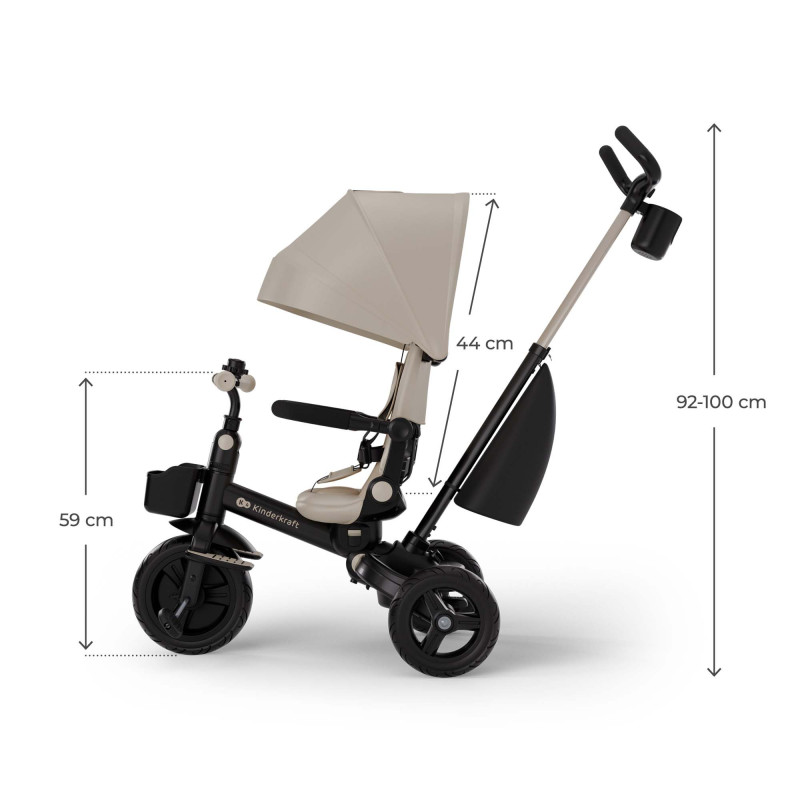 Триколісний велосипед Kinderkraft Aveo 2 Plus Beige KRAVEO02BEG0000