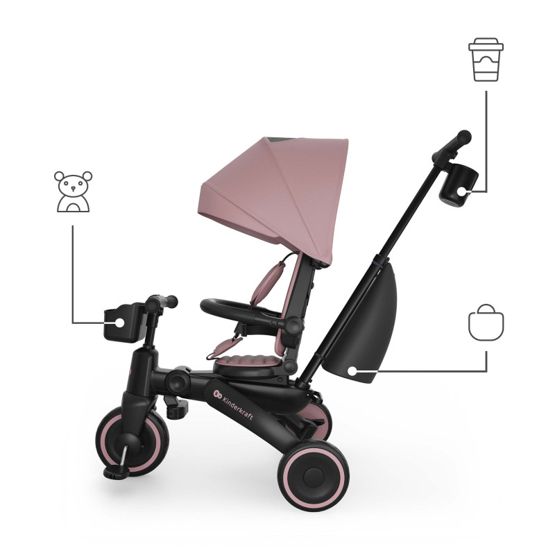 Триколісний велосипед Kinderkraft Jazz 3 Pink KRJAZZ03PNK0000