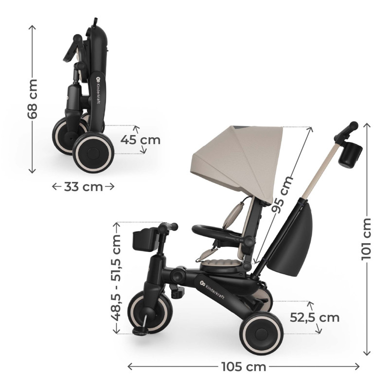 Триколісний велосипед Kinderkraft Jazz 3 Beige KRJAZZ03BEG0000