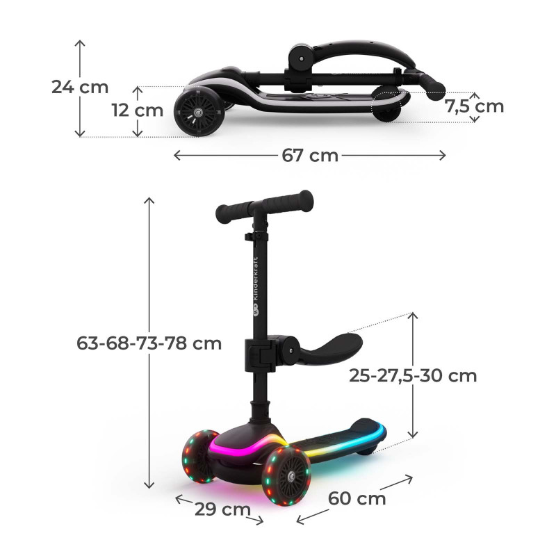 Самокат 2-в-1 Kinderkraft Raket Up Black KRRAUP00BLK0000