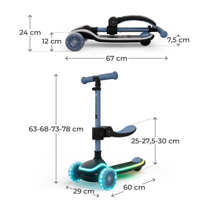 Самокат 2-в-1 Kinderkraft Raket Up Blue KRRAUP00BLU0000