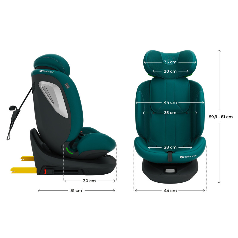 Автокрісло Kinderkraft i-Grow 2 Plus i-Size Green KCIGRO02GREPL00