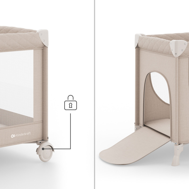 Ліжко-манеж Kinderkraft Leody UP Beige KCLEODUPBEG0000