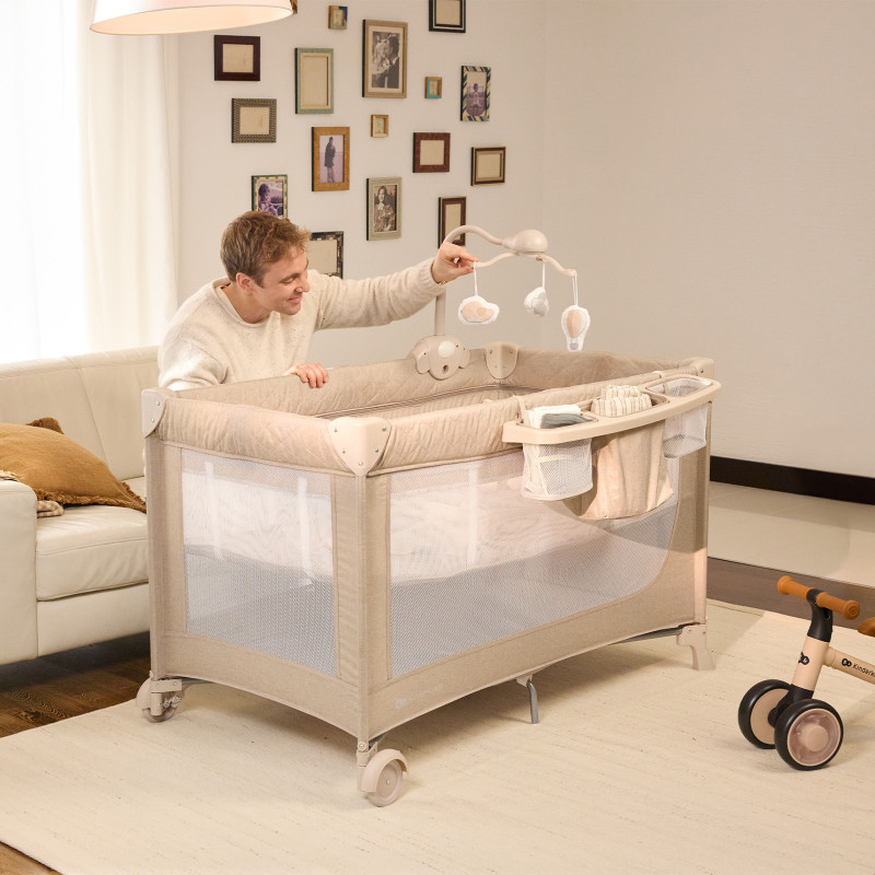 Ліжко-манеж Kinderkraft Leody UP Beige KCLEODUPBEG0000