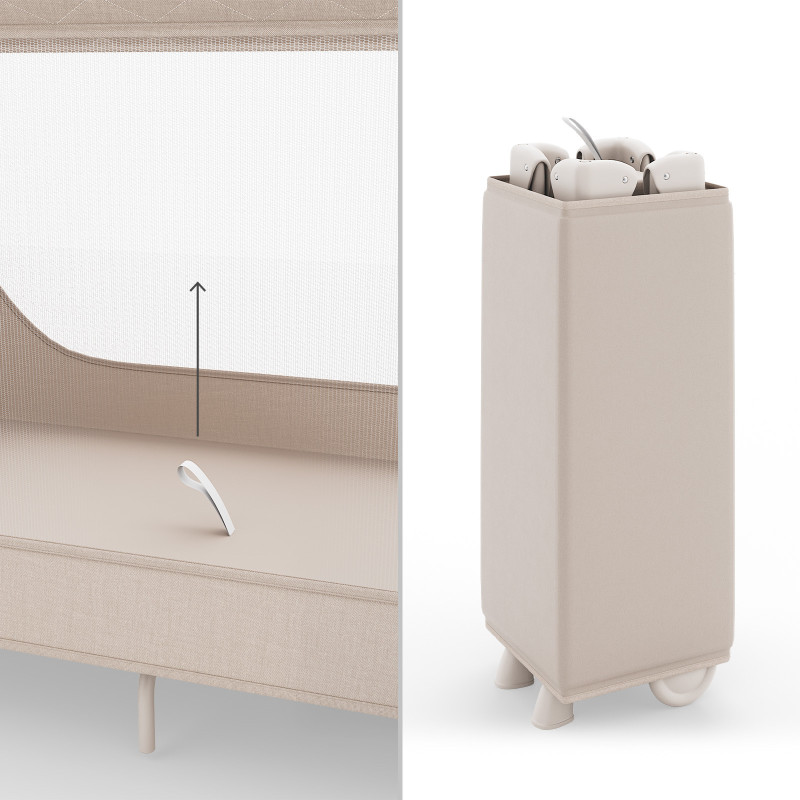 Ліжко-манеж з пеленатором Kinderkraft Leody Up Beige KCLEODUPBEG00AC