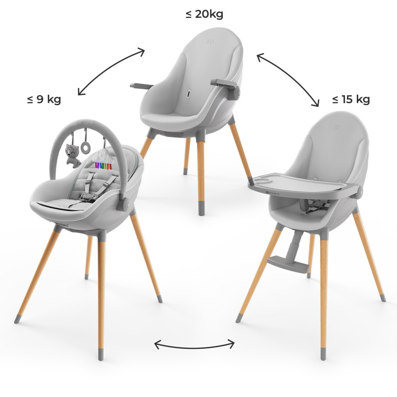 Стільчик для годування 2 в 1 Kinderkraft Fini Up Grey KHFINIUPGRY0000