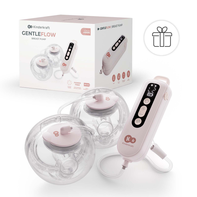 Подвійний електричний молоковідсмоктувач Kinderkraft GentleFlow Pink KEGEFL00PNK0000