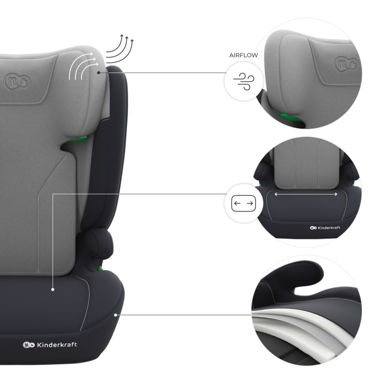 Автокрісло Kinderkraft i-Spark 2 Plus i-Size Grey KCISPA02GRYPL00
