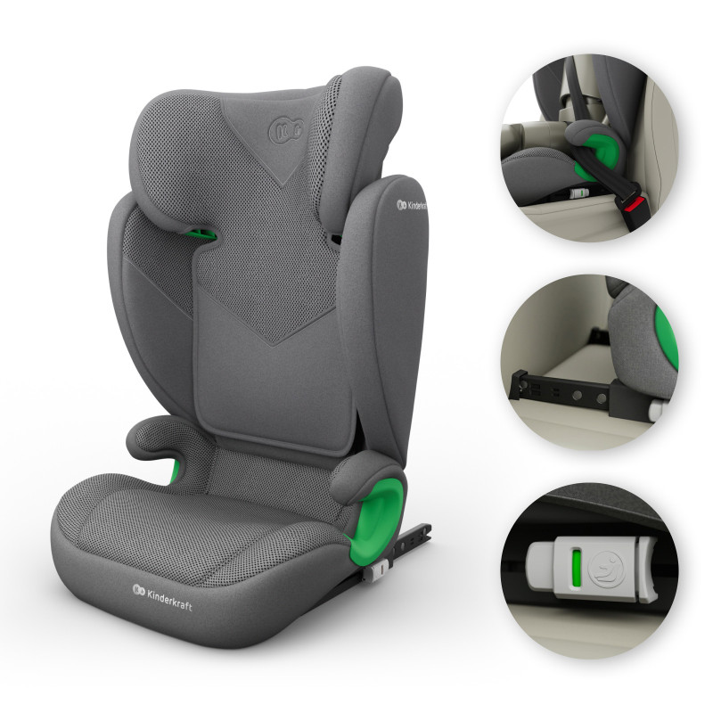 Автокрісло Kinderkraft Junior Fix 2 Plus i-Size Grey KCJUFI20GRYPL0N