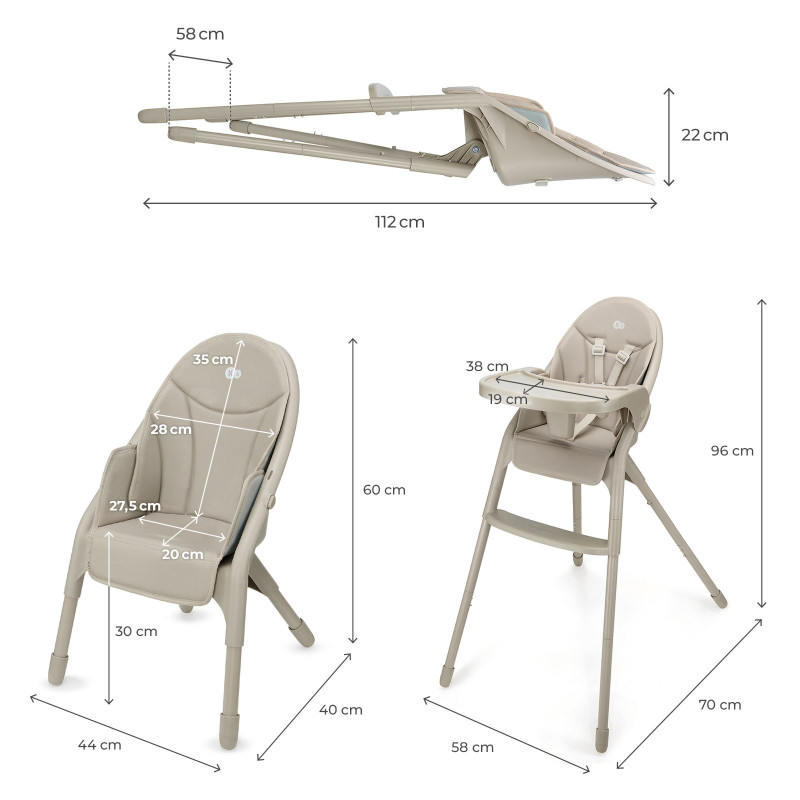 Стільчик для годування Kinderkraft Dinnly Beige KHDINN00BEG0000