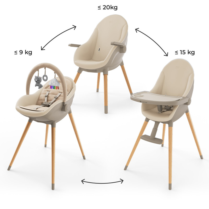 Стільчик для годування 2 в 1 Kinderkraft Fini Up Beige KHFINIUPBEG0000
