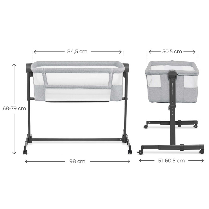Приставне ліжечко-колиска Kinderkraft Nestee Up 2 Light Grey KLNEE002LGR0000