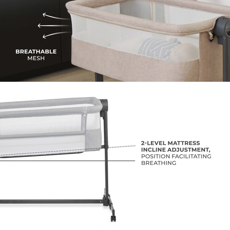 Приставне ліжечко-колиска Kinderkraft Nestee Up 2 Light Grey KLNEE002LGR0000