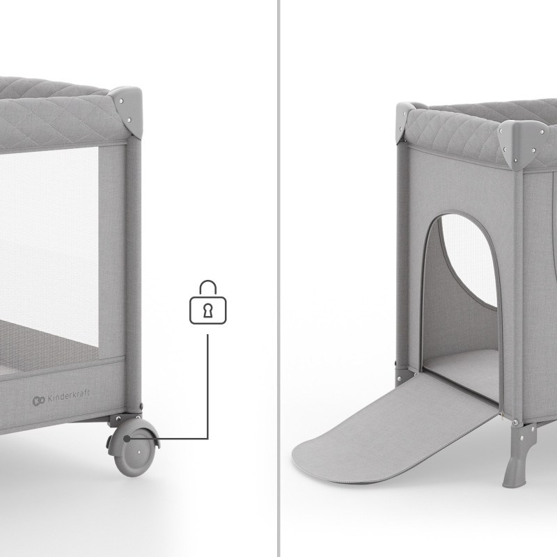 Ліжко-манеж Kinderkraft Leody Up Grey KCLEODUPGRY0000