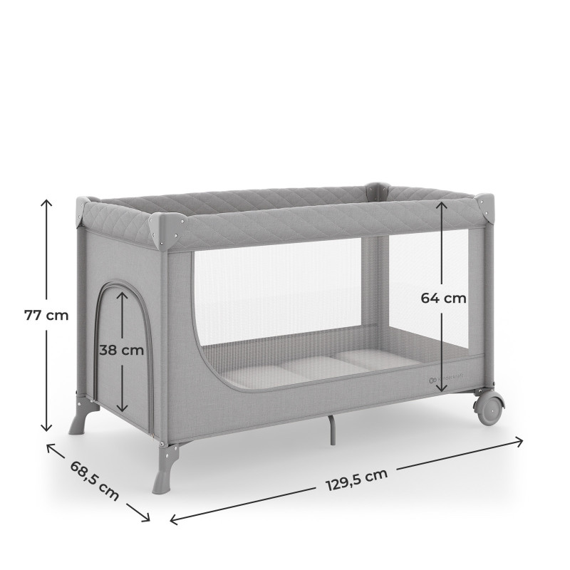 Ліжко-манеж Kinderkraft Leody Up Grey KCLEODUPGRY0000