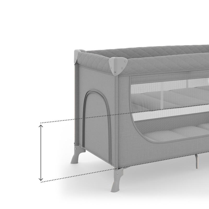 Ліжко-манеж Kinderkraft Leody Up Grey KCLEODUPGRY0000