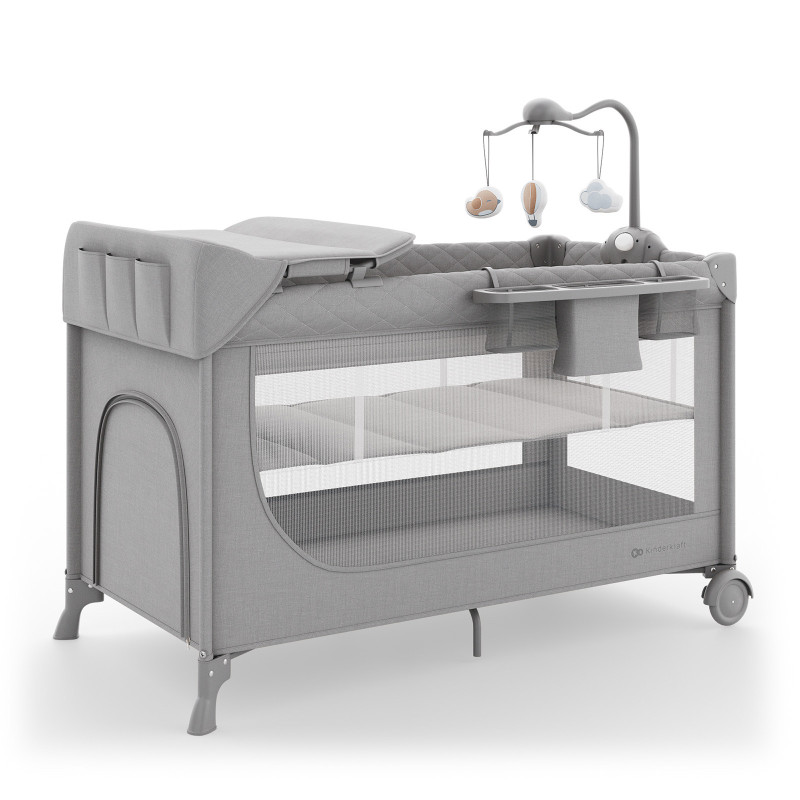 Ліжко-манеж з пеленатором Kinderkraft Leody Up Grey KCLEODUPGRY00AC
