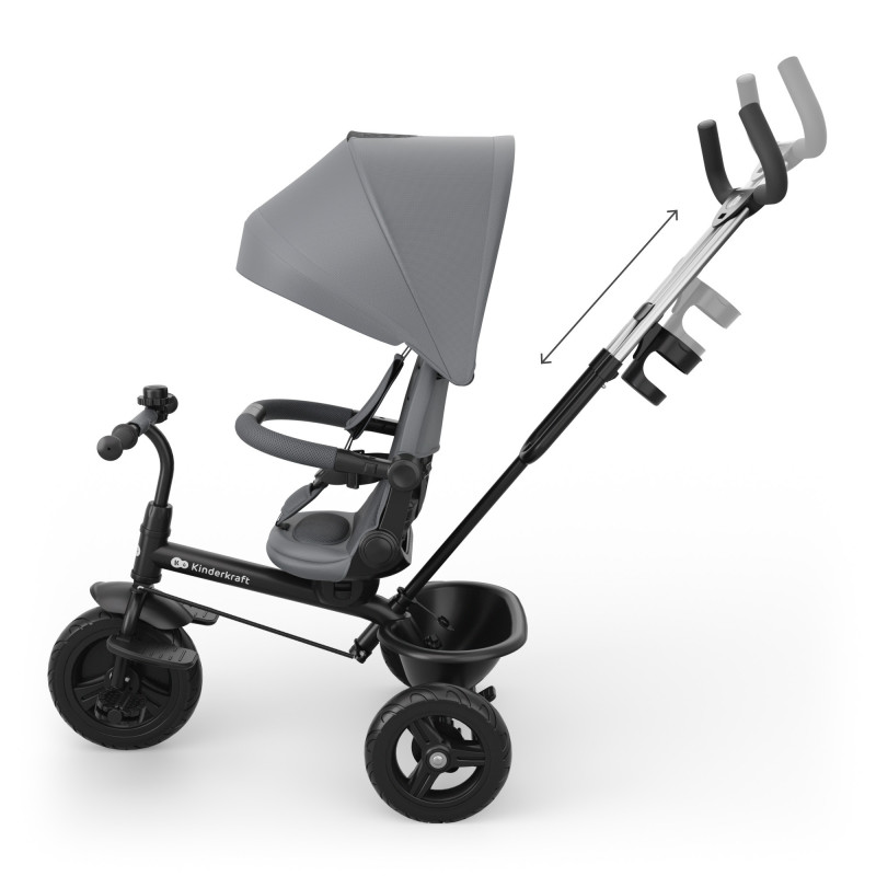 Триколісний велосипед Kinderkraft Aston 2 Plus Grey KRASTO02GRYPL00