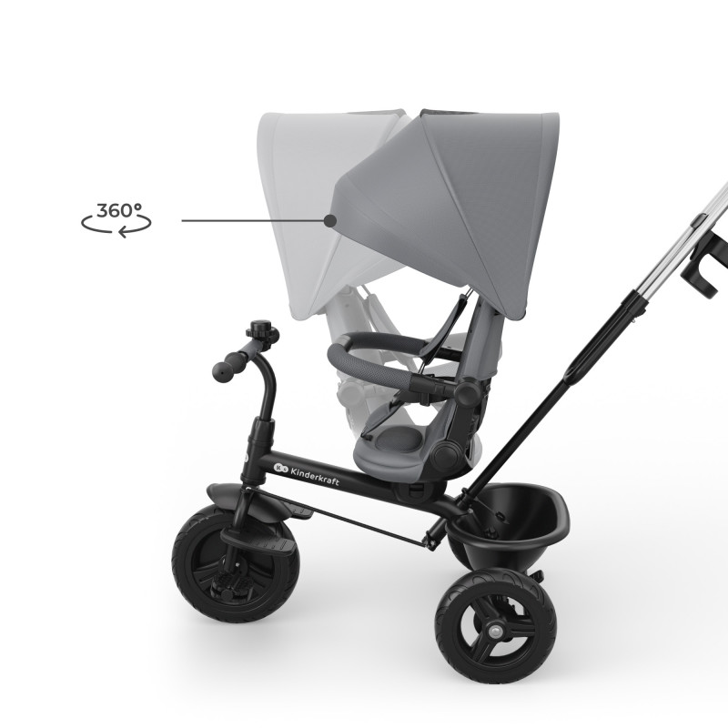 Триколісний велосипед Kinderkraft Aston 2 Plus Grey KRASTO02GRYPL00