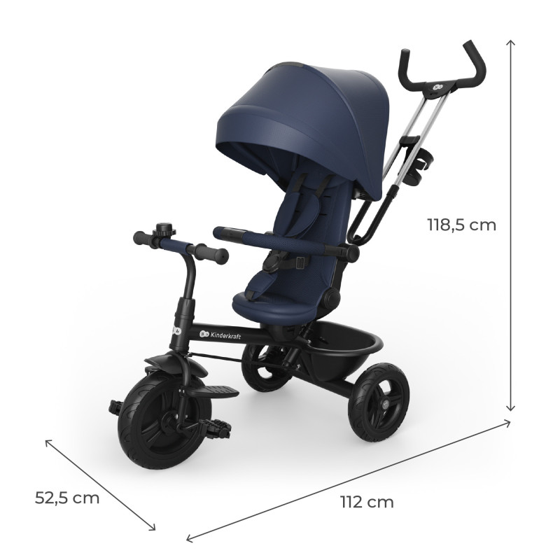 Триколісний велосипед Kinderkraft Aston 2 Plus Navy KRASTO02NAVPL00