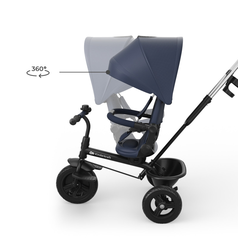Триколісний велосипед Kinderkraft Aston 2 Plus Navy KRASTO02NAVPL00