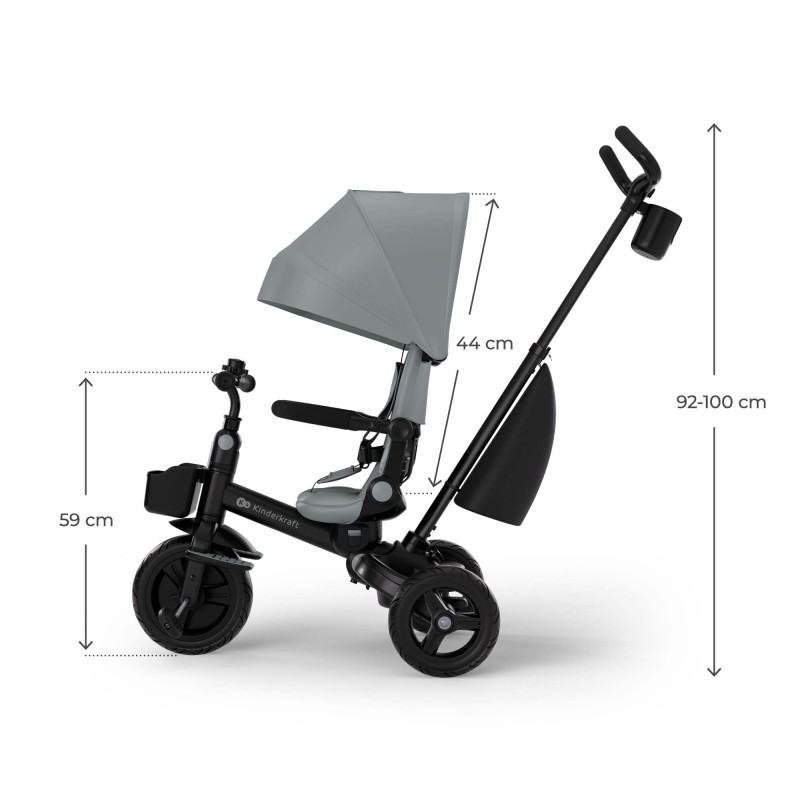Триколісний велосипед Kinderkraft Aveo 2 Plus Grey KRAVEO02GRY0000
