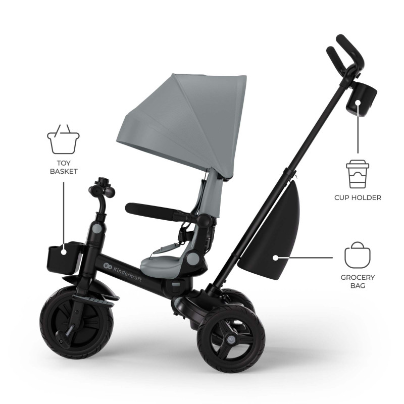 Триколісний велосипед Kinderkraft Aveo 2 Plus Grey KRAVEO02GRY0000