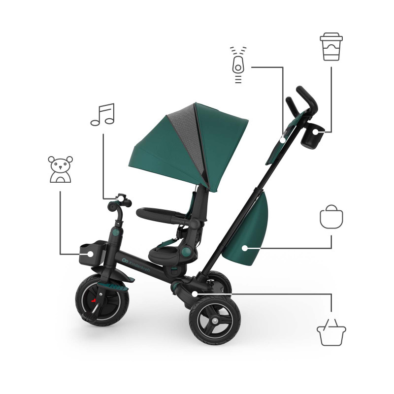 Триколісний велосипед Kinderkraft Spinstep 2 Plus Green KRSPST02GREPL00