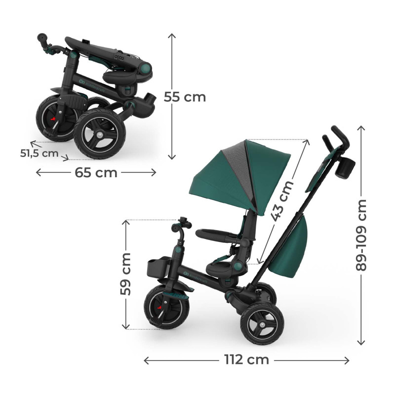 Триколісний велосипед Kinderkraft Spinstep 2 Plus Green KRSPST02GREPL00