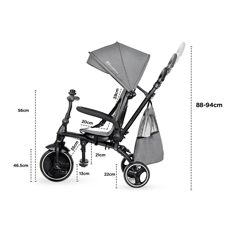Триколісний велосипед Kinderkraft Jazz Grey KKRJAZZGRY0000