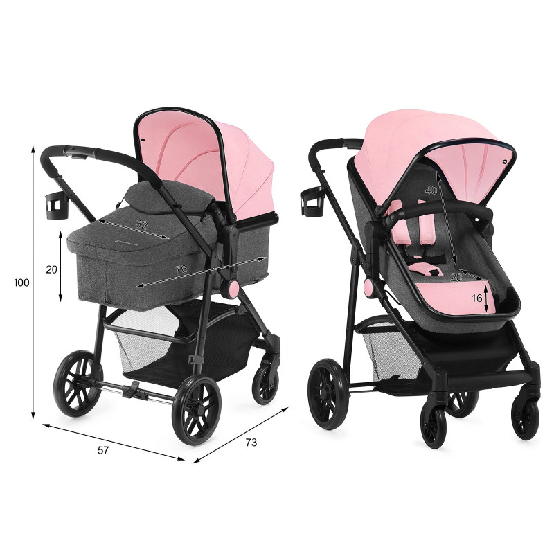 Універсальна коляска 3 в 1 Kinderkraft Juli Pink KKWJULIPNK3000