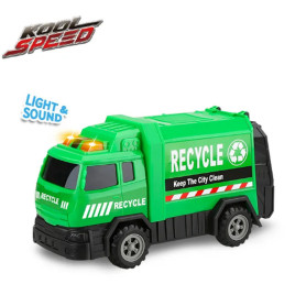 Інерційна машинка Kool Speed зі світловими та звуковими ефектами Сміттєвоз 38,5х15х21,1 см/Aqua Quest