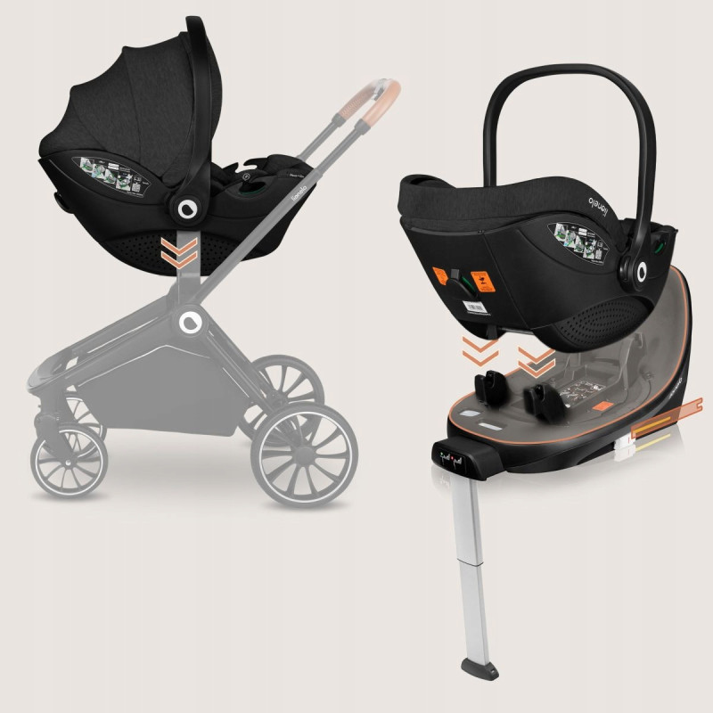 База з Автокріслом Lionelo Moxie I-Size Set Black Carbon