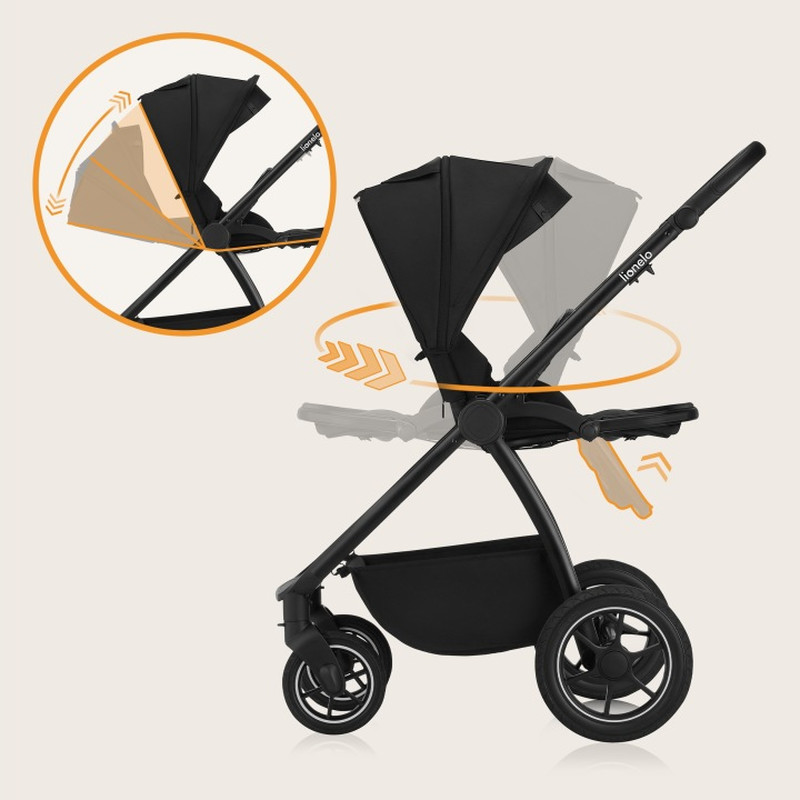 Універсальна Коляска 2 в 1 Lionelo Meril 2In1 Black Onyx