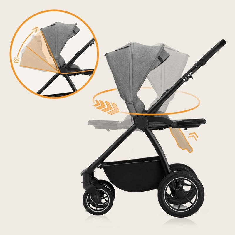 Універсальна Коляска 2 в 1 Lionelo Meril 2In1 Grey Stone